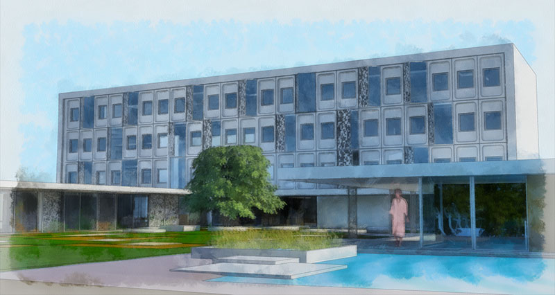 Hôtel Saint médard en Jalles par l'atelier Urbain - vue parc