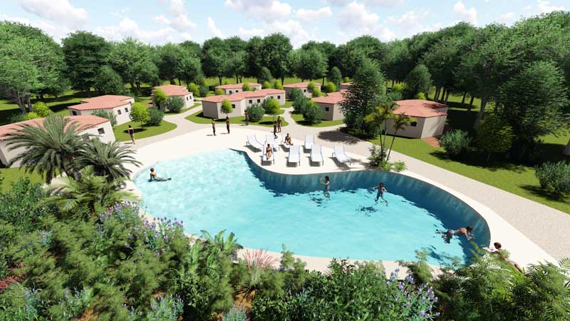 centre de vacances Donneville - vue au dessus de la piscine